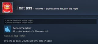 Illustration for article titled Bloodstained: Ritual Of The Night, As Told By Steam Reviews